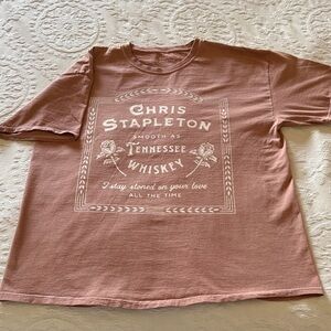 Chris Stapleton Unisex Dusty Rose Graphic T-Shirt L Gently Loved